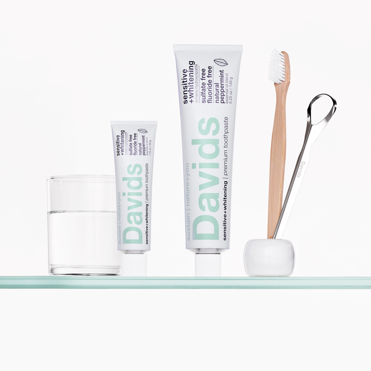 Davids Premium Toothpaste - Travel Size - Sensitive+Whitening - Peppermint