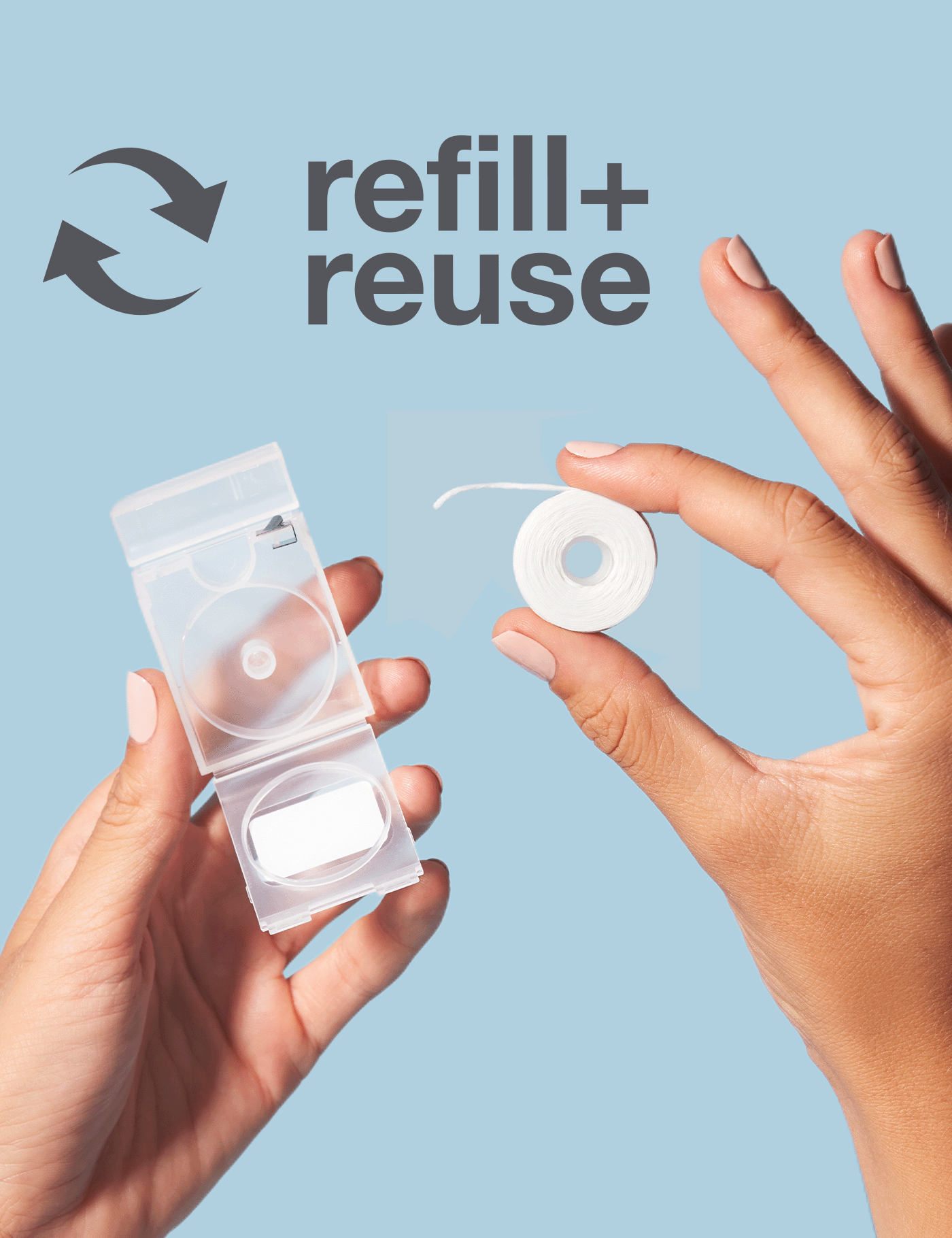 Davids Expanding Dental Floss - Refillable Dispenser + Refill