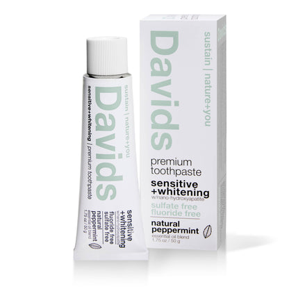 Davids Premium Toothpaste - Travel Size - Sensitive+Whitening - Peppermint