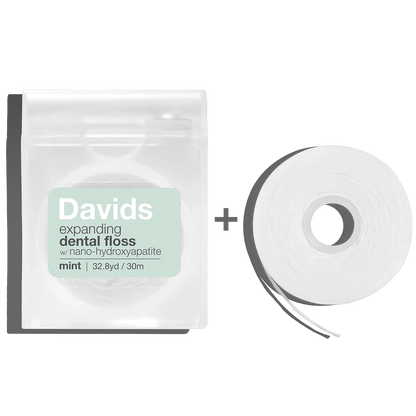 Davids Expanding Dental Floss - Refillable Dispenser + Refill